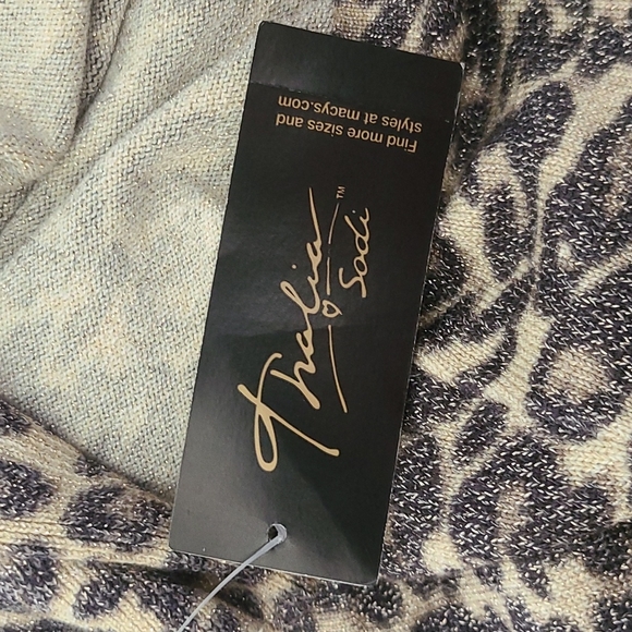 Thalia Sodi Metallic Leopard Crew-Neck Sweater - Picture 11 of 11